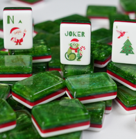 2026 Nouveauté : Tuiles de Mahjong Américain Thème Noël, en Acrylique Transparent à Paillettes, Qualité Premium, Luxe, pour Voyage et Divertissement Familial, 4 Couches