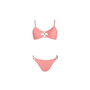HDJ Bikini Set Pink Size 42 44 46 48 With Metal <b>Ring</b> Detail For Beachwear - Product Image 1