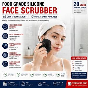 Exfoliante Facial de Silicona Suave con Logotipo Personalizado, Cepillo Masajeador Facial Manual para Limpieza Profunda, Removedor de Maquillaje, OEM ODM - Product Image 1