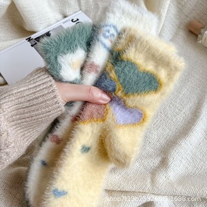 Nouvelles <span class=keywords><strong>chaussettes</strong></span> d'<span class=keywords><strong>hiver</strong></span> <span class=keywords><strong>pour</strong></span> femmes, en tricot, motif papillon nuage blanc, moelleuses, respirantes, en polaire de vison, <span class=keywords><strong>très</strong></span> douces et <span class=keywords><strong>chaudes</strong></span> - Product Image 3