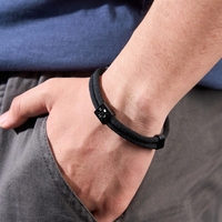 Bracelet personnalisé avec gravure initiale pour couple, cadeau de la fête des pères, certification CE