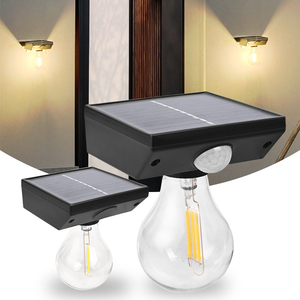 Luces de pared solares Control de luz para exteriores Sensor de movimiento PIR Bombilla COB de inducción humana Lámparas de pared de jardín de pasillo de patio impermeable - Product Image 1