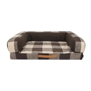 Peppy Buddies Cameron Tartan Pet Bed Couch Sofa Egg Crate Foam Pet Orthopedic Dog Bed For Large Dogs