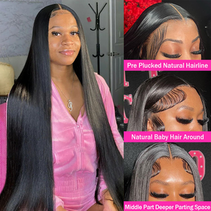 Peluca frontal de encaje transparente HD de cabello humano brasileño virgen con cutícula alineada y cabello de bebé para mujeres afroamericanas, económica - Product Image 4