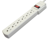 Multiprise en cuivre 2,5 pieds 15A 125V à 6 prises avec protection contre les surcharges et les surtensions, prête à être expédiée