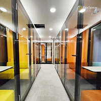 FlexSpace Neue Büro-Akustik-Kabine Bewegliche Schallgedämmte Glas-Telefonzelle Besprechungsraum mit Sitzplätzen