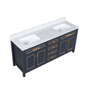 Mueble de baño independiente moderno de alta gama de 72 pulgadas con lavabo de cerámica y características resistentes al agua. - Product Image 4