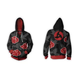 مصمم 3d مطبوعة الرسوم المتحركة أنيمي القماش سترة Merch Akatsuki هوديس