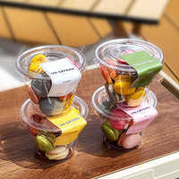 SHIRONG Paper Butler Boîte d'emballage transparente en PET pour mini macarons, desserts de pâtisserie, mochi, gâteaux soufflés et salades, modèle tendance