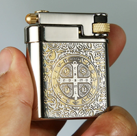 Briquet mécanique à poulie coupe-vent pour homme, à fixer sur ceinture, au design rétro, à essence, idéal comme cadeau pour la fête des pères ou la Saint-Valentin