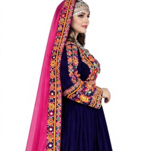 New Trending Women Afghani <b>Dress</b> Handmade Mirror Work Embroidered Long Maxi Frock Traditional <b>Tribal</b> Wedding Party Wear Ethnic - Product Image 2