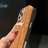 Étui portefeuille en cuir Alcantara pour iPhone 15, étui en cuir pour iPhone 16