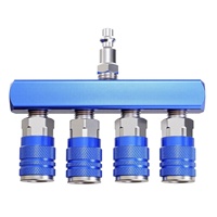 Collecteur d'air droit en aluminium Gainnow à 4 voies, répartiteur de tuyau de compresseur d'air, raccord rapide, port 1/4"NPT pour applications pneumatiques