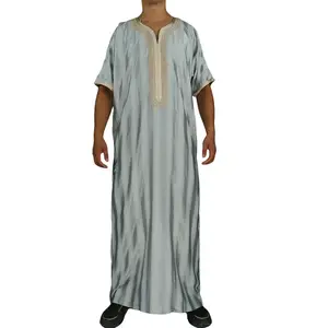 2023 vente chaude musulman maroc Style hommes coton Thobe demi manches vêtements à Ranadam