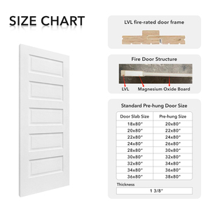 <span class=keywords><strong>Puerta</strong></span> Cortafuego <span class=keywords><strong>de</strong></span> 5 Paneles, Moldeada, Preparada para Pintar, con Clasificación <span class=keywords><strong>de</strong></span> Resistencia al Fuego <span class=keywords><strong>de</strong></span> 20 Minutos para Uso Residencial - Product Image 3