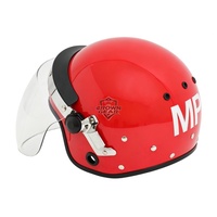 Casque tactique de style européen rouge avec visière en PC pour les exercices de sécurité