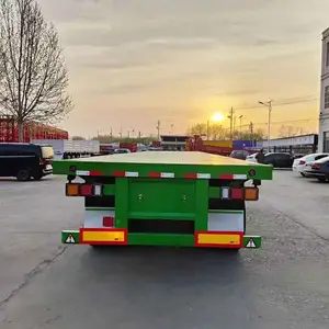 High Quality 40 Ft 3 Axles Flatbed Container Semi Trailer 40ft Flatbed Truck Semi-trailer With Low Price