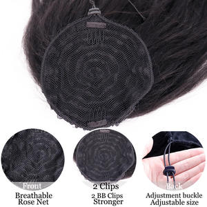 <span class=keywords><strong>Queue</strong></span> <span class=keywords><strong>de</strong></span> <span class=keywords><strong>cheval</strong></span> synthétique en fibre <span class=keywords><strong>haute</strong></span> température, courte, ondulée, avec cordon <span class=keywords><strong>de</strong></span> serrage, stable, durable, sans danger pour la peau, vente en gros - Product Image 3