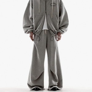 กางเกงวอร์มทรงหลวมแนวเฟรนช์เทอร์รี่380พลัสไซส์กางเกงวอร์มแบบซ้อนกันออกแบบได้ตามต้องการ - Product Image 4