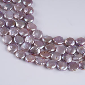 Perlas Barrocas de Agua Dulce de Zhuji, 13-15 mm, Blancas, Tipo Patata, Perlas Sueltas, Color Morado Natural - Product Image 2