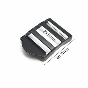 Hebilla de bloqueo de escalera de aleación de <span class=keywords><strong>Metal</strong></span> resistente negro mate personalizada, correa de ajuste, hebilla de escalera deslizante para correa de mochila, cinturón de 25mm - Product Image 2