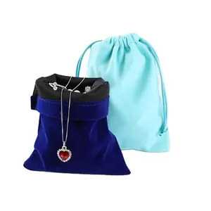 Wholesale customized tassel jewelry bags with logo, environmentally friendly gifts, drawstring jewelry bags