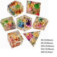 7 pièces de dés de fleurs en résine ensemble Donjons & Dragons RPG Jeu de société jeu de rôle Dés D20 D12 D10 D8 D6 D4 Sharp Edge Dice