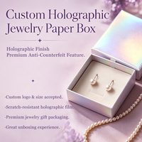 Boîte cadeau de luxe pour bijoux avec sceau holographique 3D inviolable, emballage personnalisé pour boucles d'oreilles et colliers, vente en gros