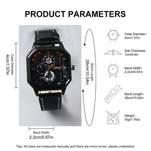 Men's <b>Watch</b> And Wallet Gift <b>Set</b> Black Leather 4.5x3.74in Business Formal Occasion - Product Image 4