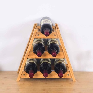 <span class=keywords><strong>Pyramide</strong></span> 6 bouteilles de vin étagère de rangement présentoir de vin comptoir de cuisine porte-bouteille de vin - Product Image 4
