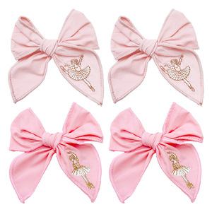 Pinza para el pelo con bordado de bailarina, pinza para el pelo con bordado de conejo y lazo, pinza de cocodrilo de tela hecha a mano para niñas - Product Image 5