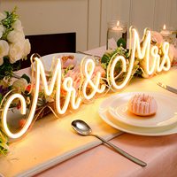 Enseigne néon LED Mr & Mrs Neonawall, lumière blanche chaude USB, décoration murale pour mariage, anniversaire, fiançailles, fête
