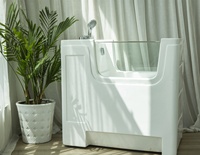 Machine de bain à ozone autoportante, écologique, au design moderne, avec 8 jets, pour le toilettage et le bain des chiens dans la salle de bain