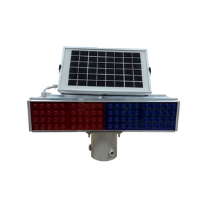 Feux de signalisation routière à LED à double flash rouge et bleu alimentés par l'énergie solaire, protection IP54, batterie Li-ion, flash personnalisable - Product Image 3