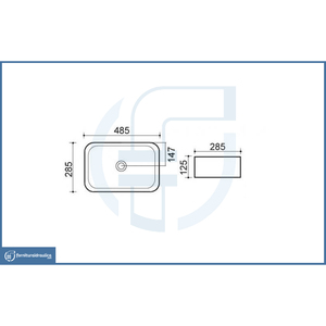 Lavabo da Appoggio Moderno e Tradizionale 48.5x28.5cm in Porcellana e Marmo con Design Rustico per Bagno o Hotel - Product Image 2