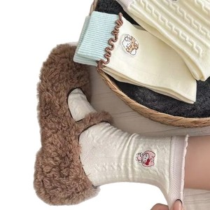 ถุงเท้าข้อเท้าปักลายคิตตี้แคทสำหรับผู้หญิง ถุงเท้าฤดูหนาวลายการ์ตูนผ้าฝ้ายนุ่มอุ่น - Product Image 4