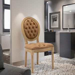 Elegante Silla de Comedor Moderna de Lujo en Cuero PU Color Arena, Diseño Francés Antiguo, Tapizada con Madera Maciza, Juego de 2 para Hotel y Oficina en Casa - Product Image 3