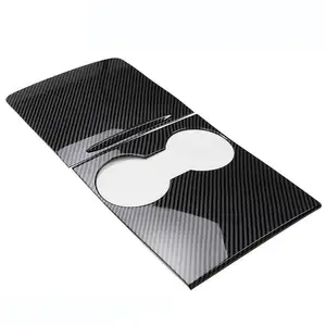 21-22 Modelly/3 center console protective sticker Tesla [carbon fiber leather-leather style] 2-piece set