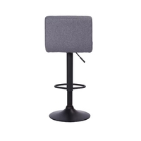 Tabouret de bar moderne en tissu et métal avec dossier, chaise de comptoir de cuisine pivotante hydraulique réglable en hauteur