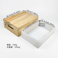 2,2/8L Große Rechteckige Quadratische Silikon-Seifenformen Handgemachte Toastbox Große Holzbox Silikonform mit Deckel