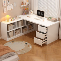 Bureau d'angle en bois massif pour la maison, la chambre à coucher, le salon, la baie vitrée, table de chevet, table d'appoint, bureau pour les devoirs, l'écriture, l'ordinateur, non