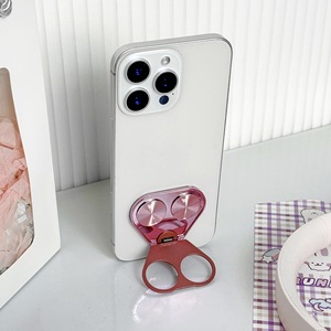 Double anneau 360 °   Support de téléphone rotatif pour doigt |   Support de téléphone portable créatif et portable |   Matériaux plastique et alliage, style minimaliste - Product Image 2