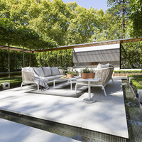 Venta al por mayor de aleación de aluminio al aire libre Muebles de Jardín sofá conjuntos de muebles de patio silla/MESA conjuntos con tela impermeable