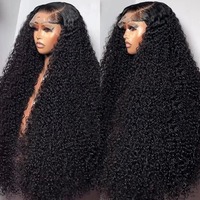 Perruque sans colle en cheveux humains indiens bruts, cuticules alignées, coupe Pixie bouclée, avec dentelle frontale HD suisse, longue et bouclée