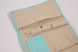 Multi-use Roll <b>Up</b> Organizer Dual-purpose Jewelry Roll Pencil <b>Case</b> Slim Space-saving Foldable PU Leather Storage - Product Image 5