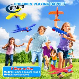 Kinder Outdoor Flying Toy LED Schaum Flugzeug segel flugzeug mit 2 Flug modus 4er Pack Flugzeug werfer Spielzeug - Product Image 3