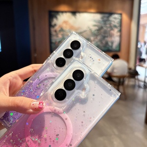 Funda Transparente con Lentejuelas y Estrellas Brillantes para <span class=keywords><strong>Samsung</strong></span> Galaxy Z <span class=keywords><strong>Fold</strong></span> 7 6 5 4 <span class=keywords><strong>3</strong></span>, Carga Inalámbrica, Magnética, con Degradado de Color - Product Image 3