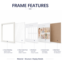 Marco de Fotos para el Primer Año del Bebé, con 13 Aberturas, Personalizado, de Madera Blanca, Recuerdo, Decoración de Pared para Cuarto de Bebé, Regalo para Marcar Etapas