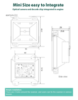 Escáner Integrado Profesional de Fábrica, Lector de Códigos de Barras 1D y 2D, Lector de Códigos QR para Máquinas Expendedoras