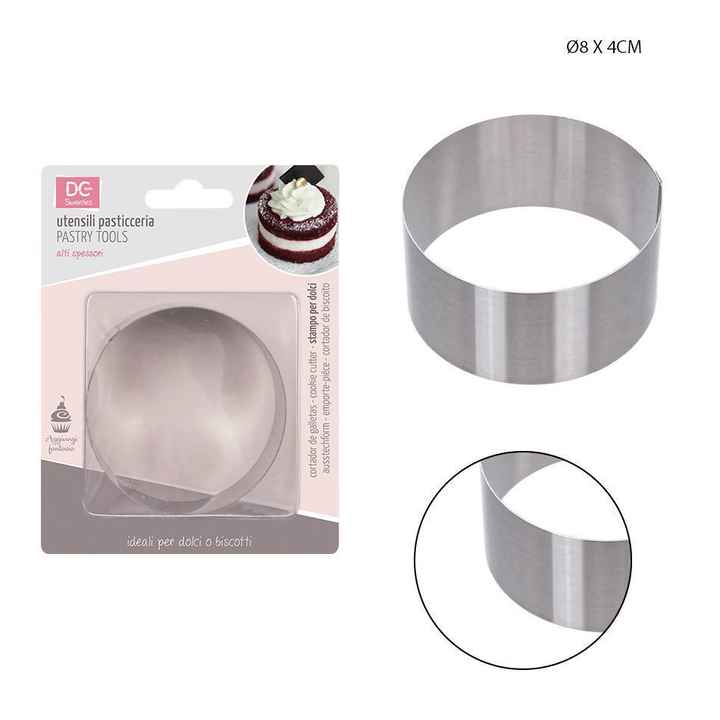 Round stainless steel mold 8x4 cm - Baking utensils